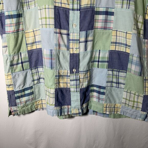 Brooks Brothers Sz XL Button Down Shirt Multicolored Madras Plaid Patchwork - Picture 4 of 13